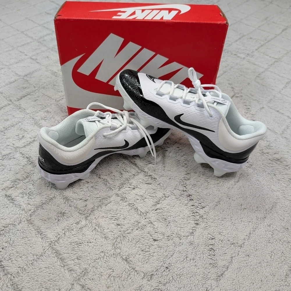 Nike Alpha Huarache Elite 4 Low MCS Baseball Cleats 11.5 White Black FD6255-101